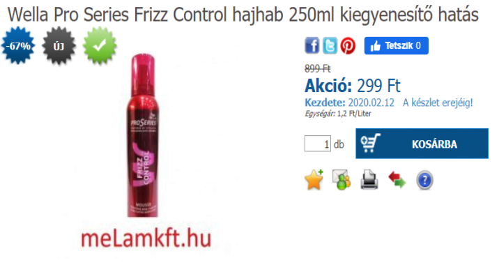 Wella Pro Series Frizz Control hajhab 250ml kiegyenesítő hatás